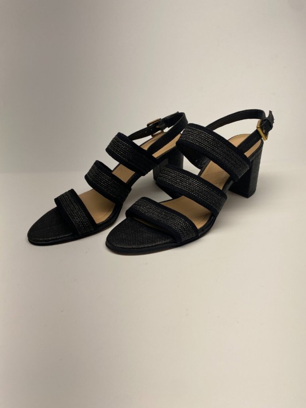 Franco Sarto Women's Buco Black Strap Heeled Sandal Sz 11